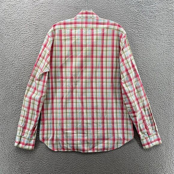 Bonobos Shirt Men's Large Red Green Plaid Preppy Slim Fit Seersucker Button Up - Picture 6 of 9